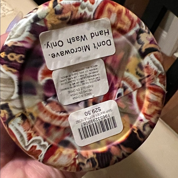 Chico's Burgundy and White Patterned Thermos/Water Bottle - Picture 2 of 4